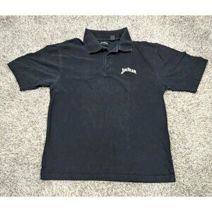 Jim Beam Short Sleeve Polo Shirt Mens XL Black 100% Cotton Embroidered Logo